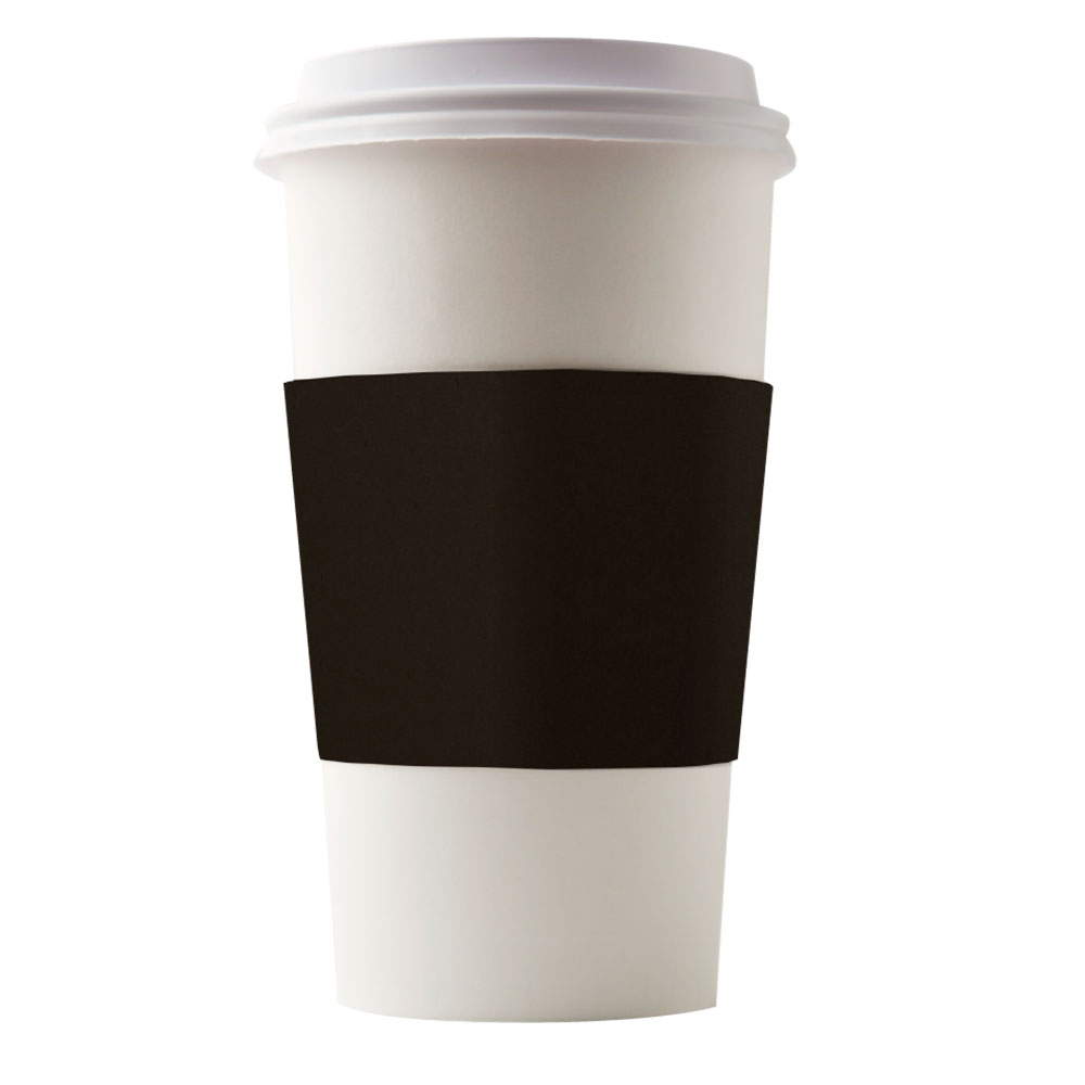 All black paperboard coffee cup sleeve