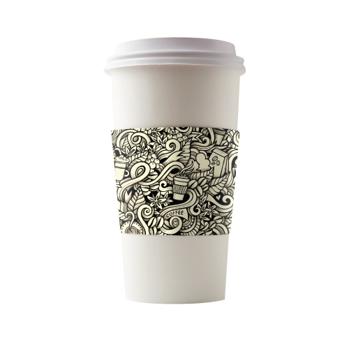 graphic generic brown coffee sleeves Java Doodle
