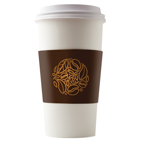 Coffee Cup Sleeves Stock featuring a coffee bean